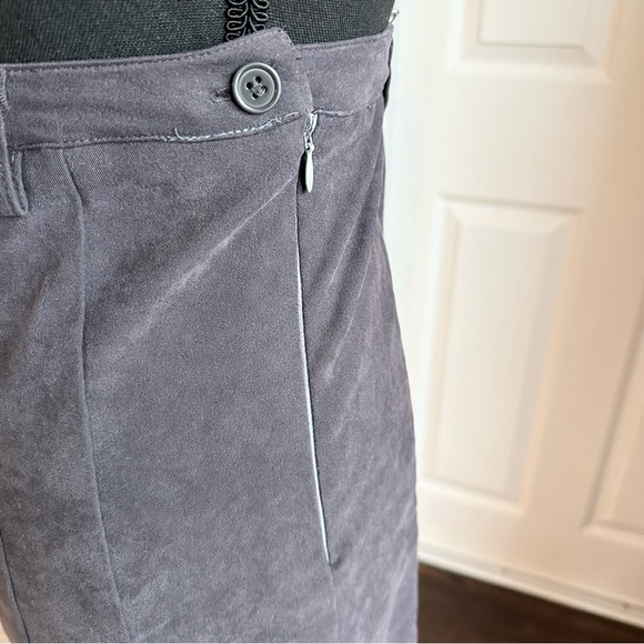 Dress Barn Gray Faux Suede Midi Length High Waist Tulip Skirt - Picture 3 of 5